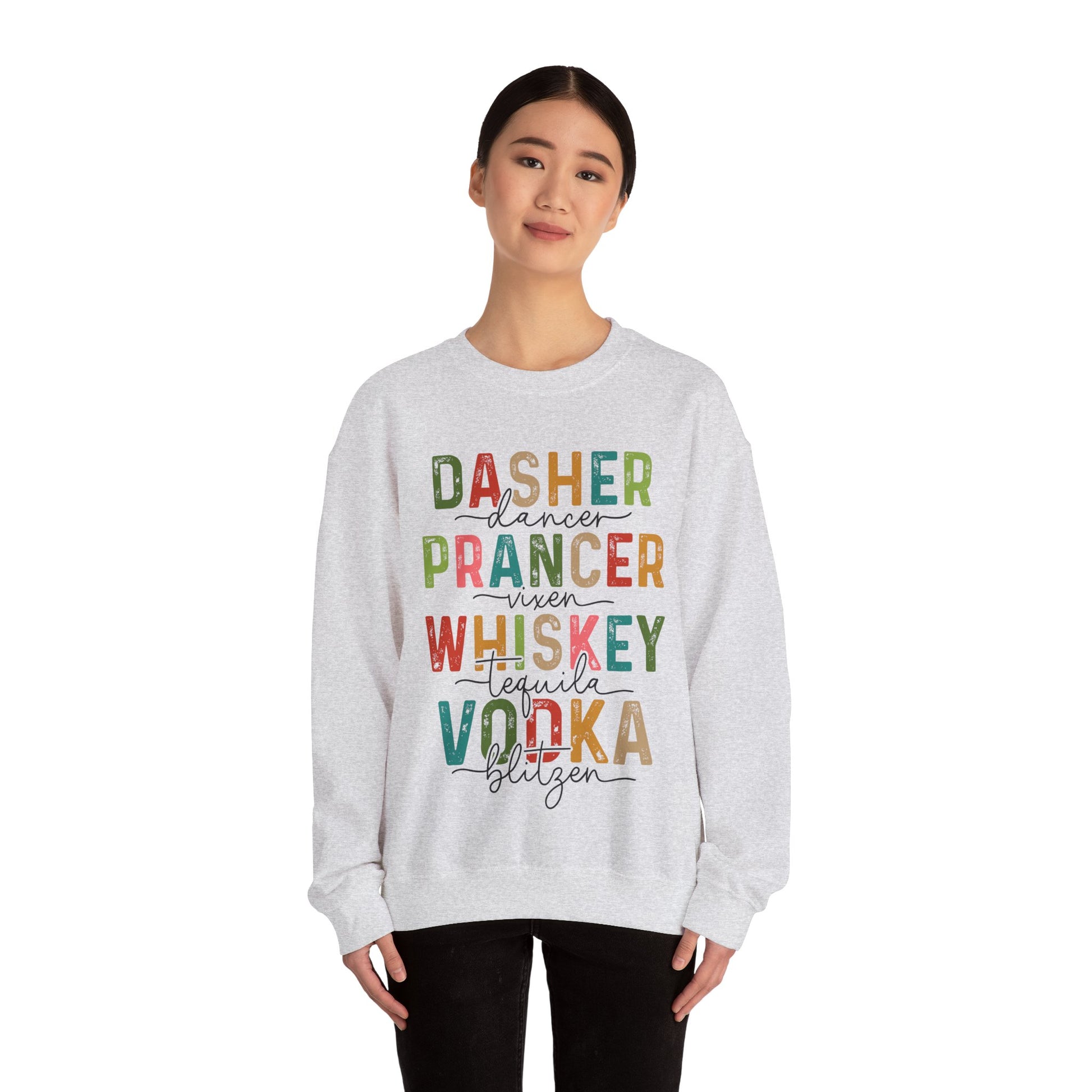 Festive Reindeer & Spirits Holiday Sweatshirt - Fun Christmas Whiskey & Vodka Sweater - UK