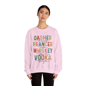 Festive Reindeer & Spirits Holiday Sweatshirt - Fun Christmas Whiskey & Vodka Sweater - UK