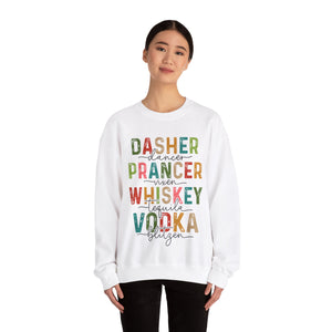 Festive Reindeer & Spirits Holiday Sweatshirt - Fun Christmas Whiskey & Vodka Sweater - UK