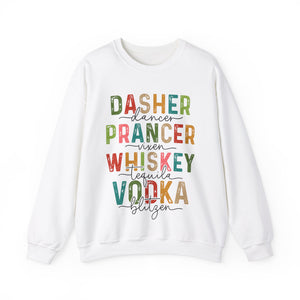 Festive Reindeer & Spirits Holiday Sweatshirt - Fun Christmas Whiskey & Vodka Sweater - UK