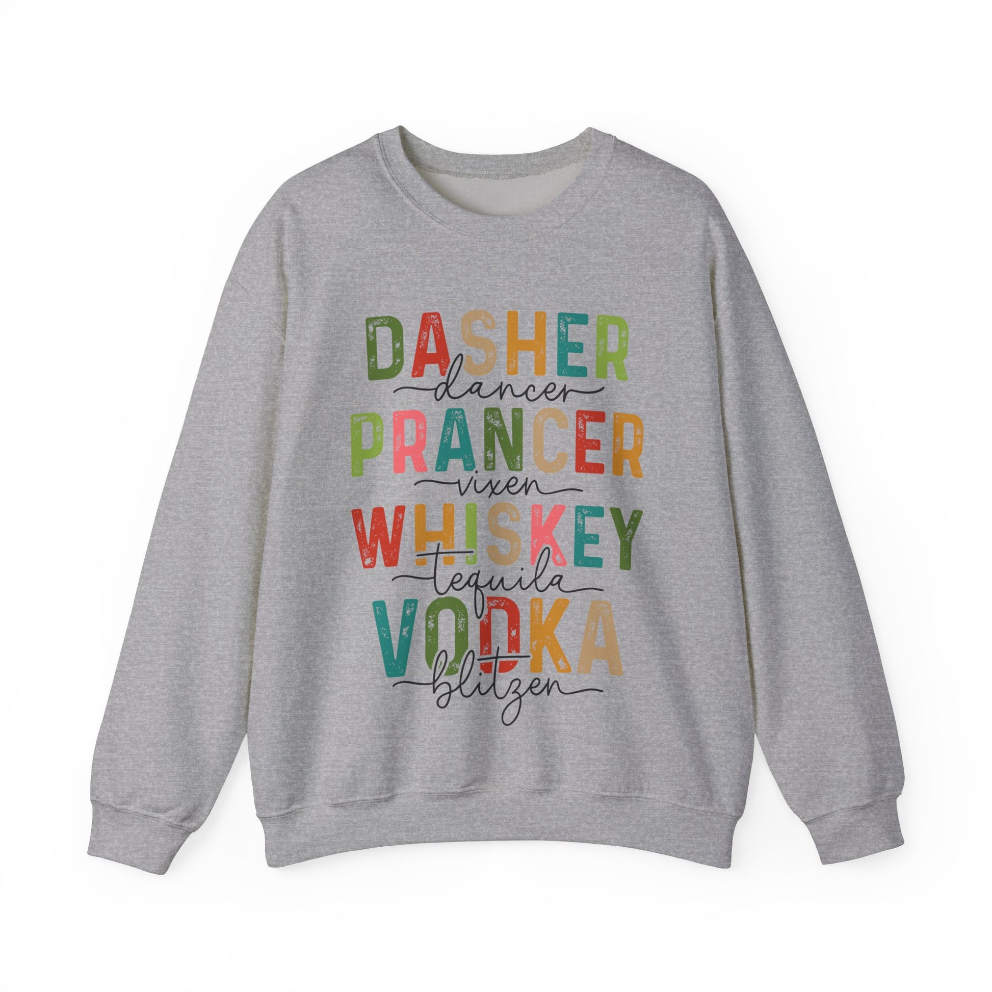 Festive Reindeer & Spirits Holiday Sweatshirt - Fun Christmas Whiskey & Vodka Sweater - UK