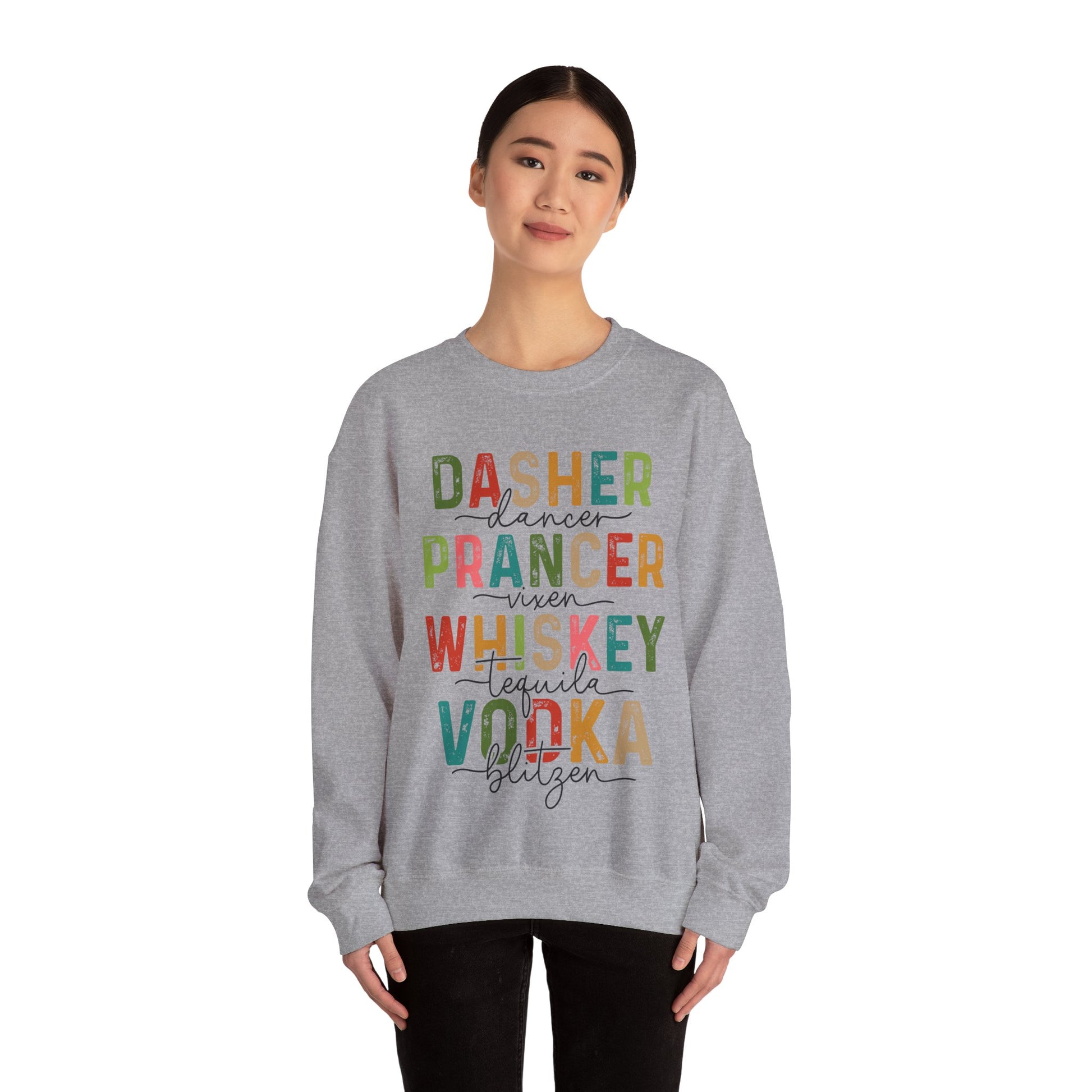 Festive Reindeer & Spirits Holiday Sweatshirt - Fun Christmas Whiskey & Vodka Sweater - UK