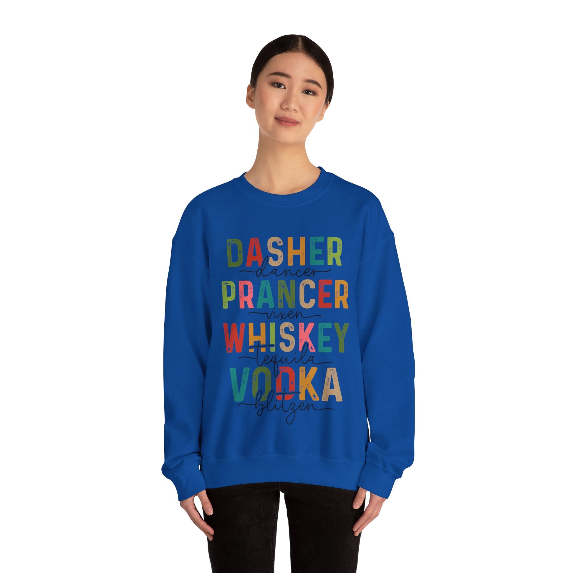 Festive Reindeer & Spirits Holiday Sweatshirt - Fun Christmas Whiskey & Vodka Sweater - UK