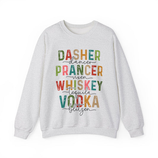 Festive Reindeer & Spirits Holiday Sweatshirt - Fun Christmas Whiskey & Vodka Sweater - UK