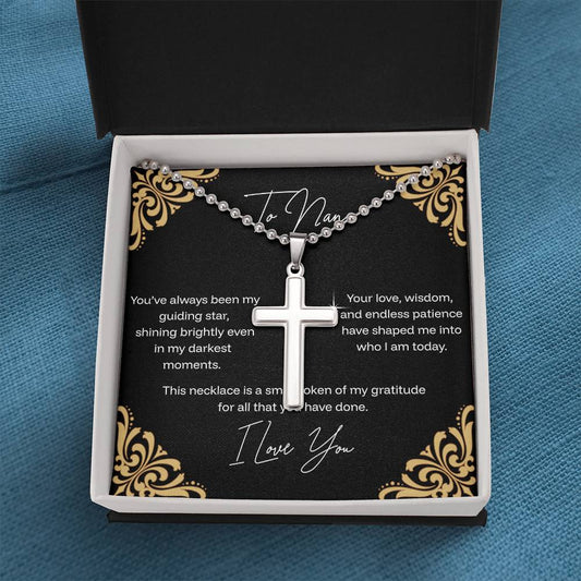 To Nan - Guiding Star - Stainless Cross Necklace