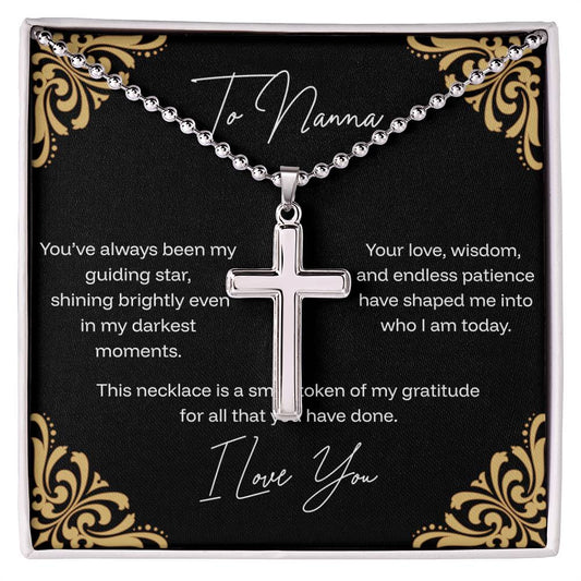 To Nanna - Guiding Star - Stainless Cross Necklace