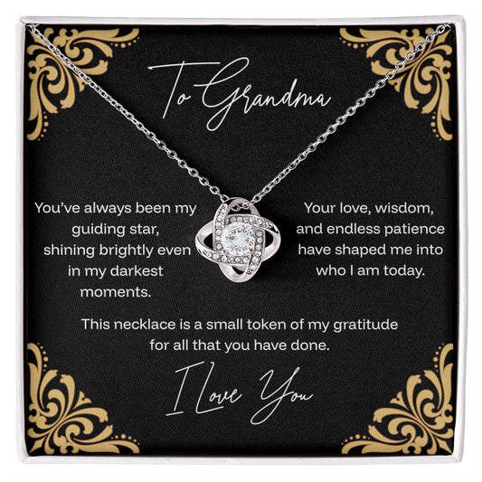 To Grandma - Guiding Star - Love Knot Necklace