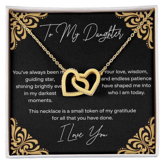 To Daughter - Guiding Star - Interlocking Hearts Necklace