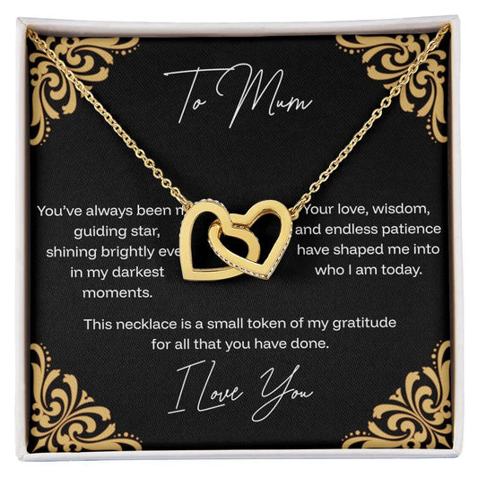 To Mum - Guiding Star - Interlocking Hearts Necklace