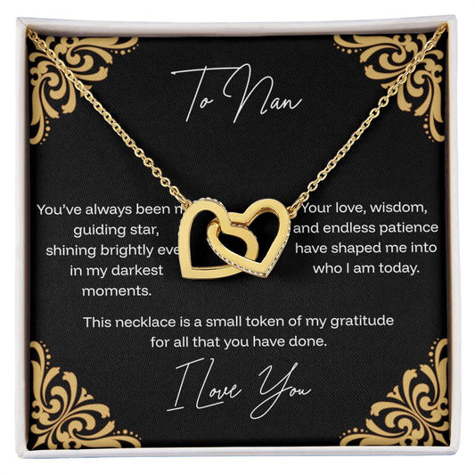 To Nan - Guiding Star - Interlocking Hearts Necklace